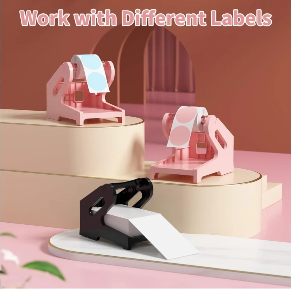 NEW! Shipping Label Holder for Rolls & Fan-Fold Labels Thermal Label Print Pink